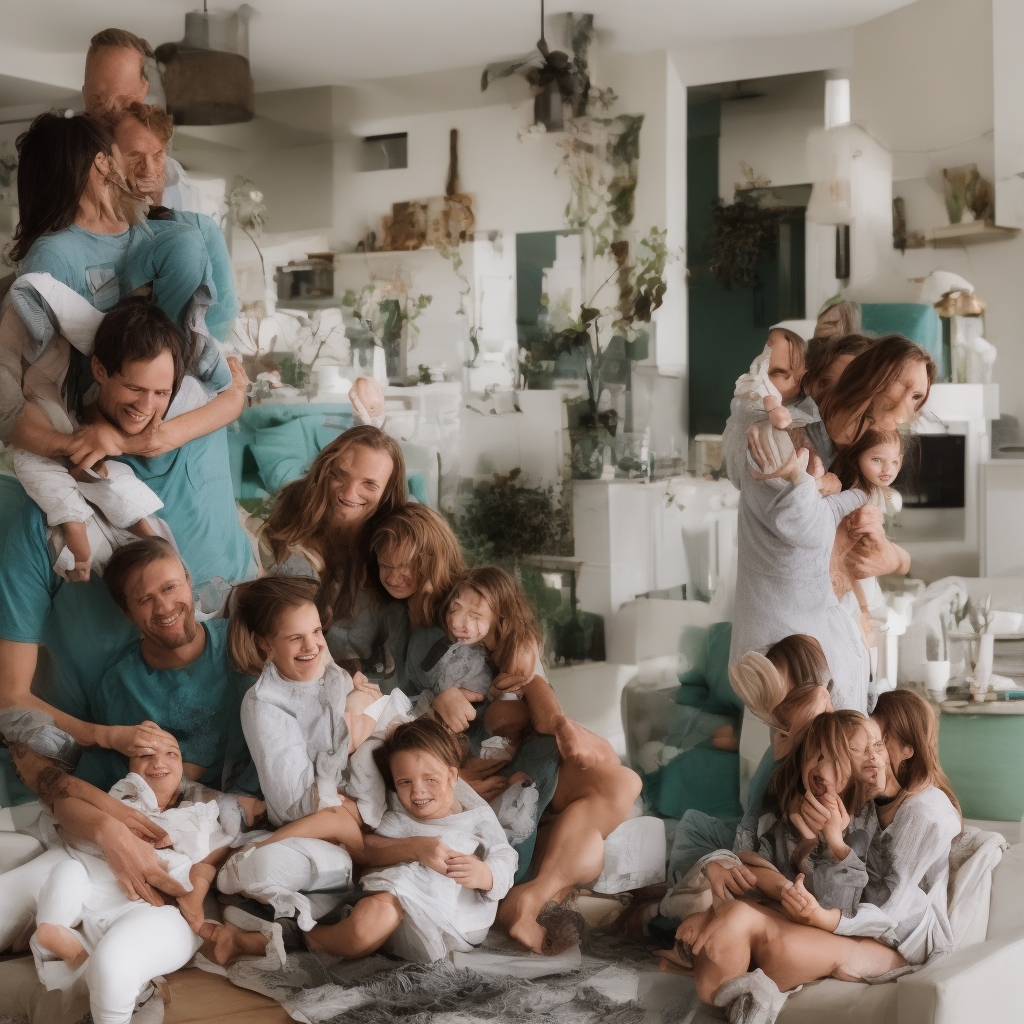 Family moment in renovated home