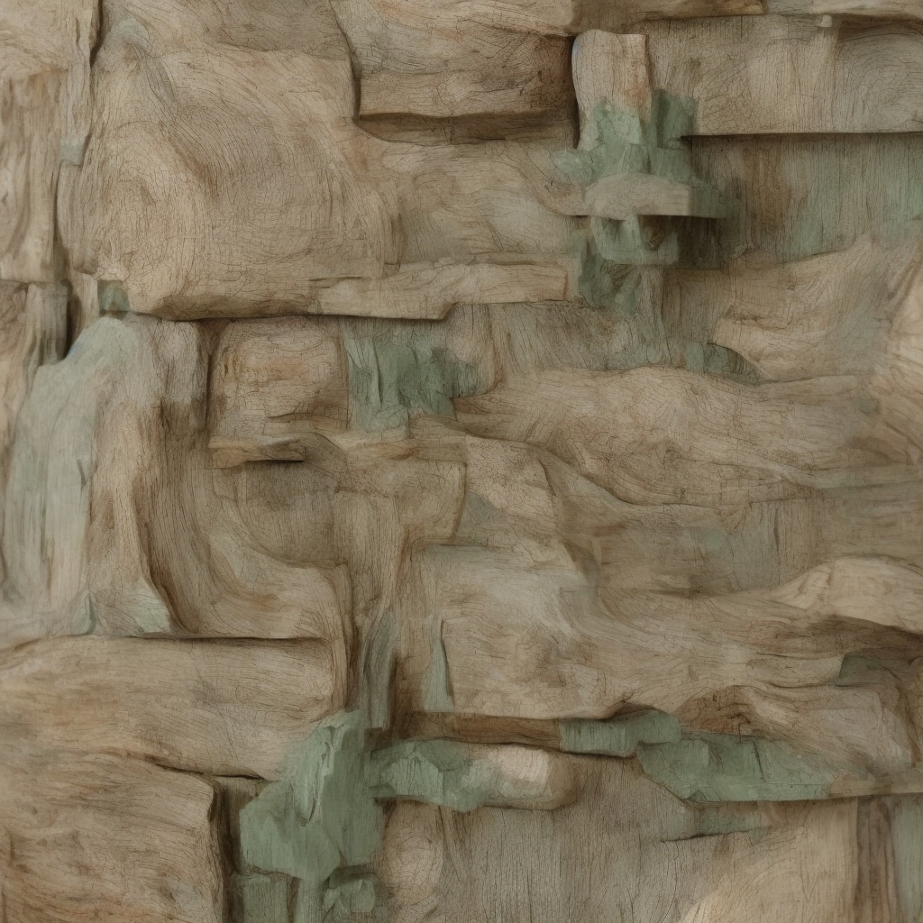 Close-up of home interior details showing natural materials, wood textures, soft green finishes and quality craftsmanship